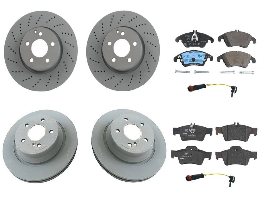 Mercedes Disc Brake Pad and Rotor Kit - Front and Rear (322mm/320mm) 2115401717